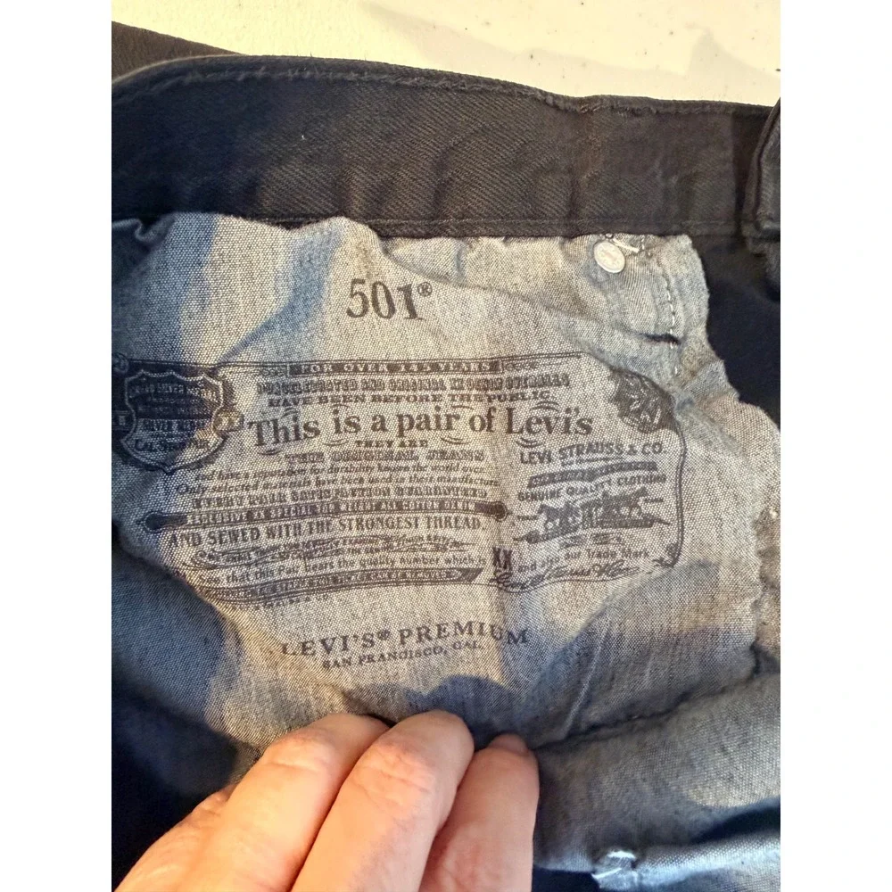 Levis 501 Original Fit Black‎ Straight Leg Button Fly Jeans Mens W32 L28